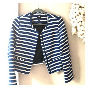 Blue and white stripped blazer jacket